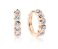 Rose Gold Plated CZ Silver Huggies Earring HO-1605-RO-GP